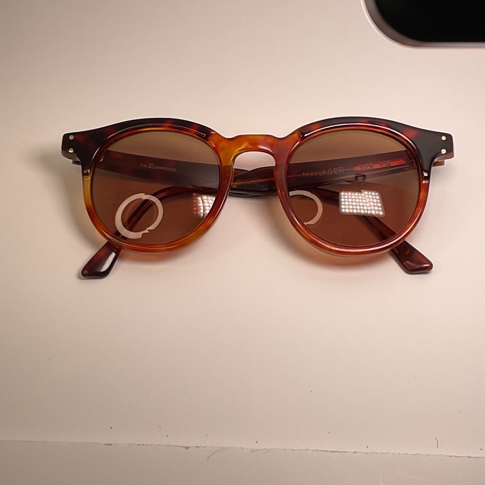 L.A. Eyeworks Vtg Sunglasses‎ 123 104 Round Tortoiseshell Brown Frames Only